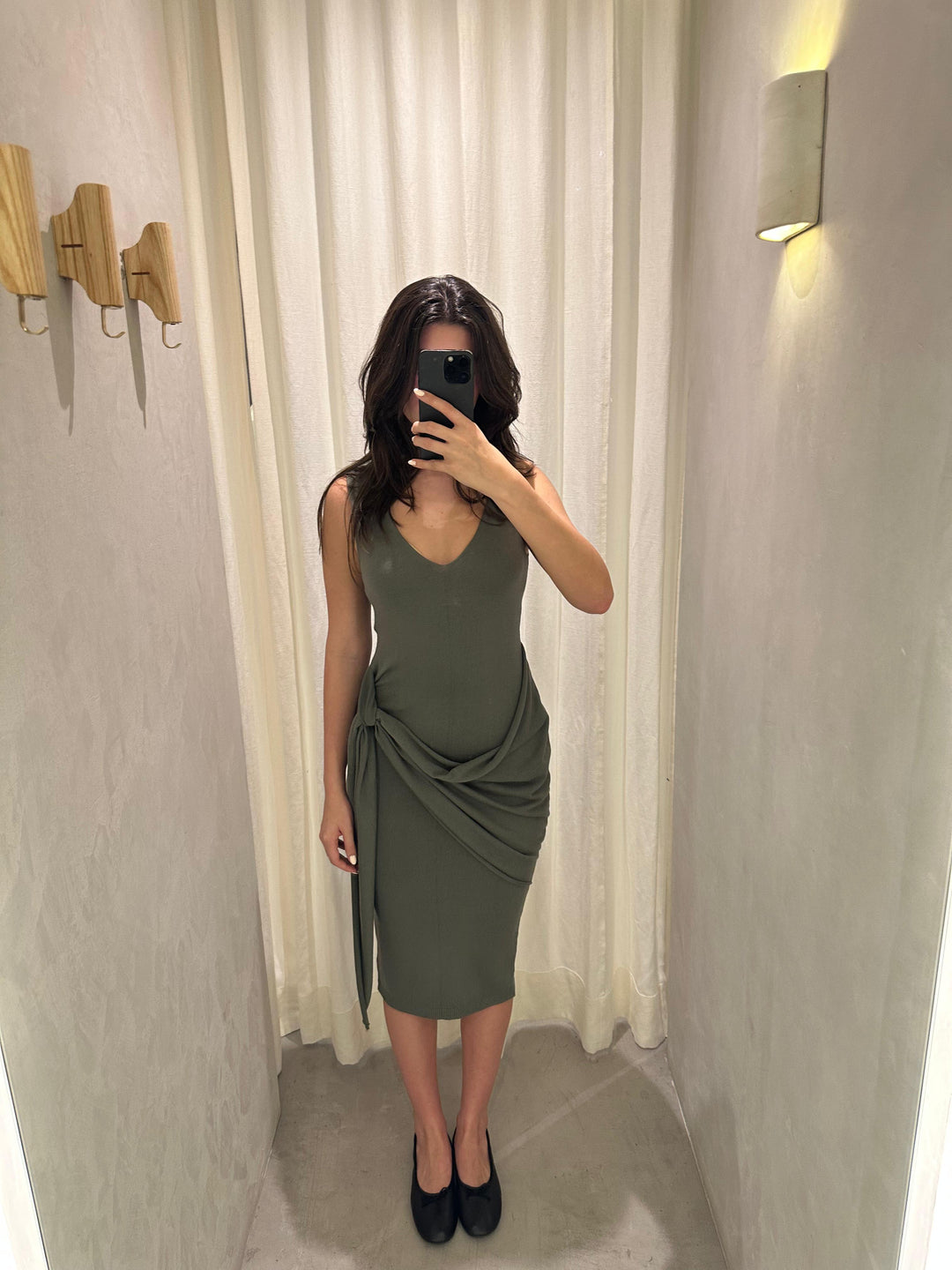 Istanbul Olive Knitted Dress