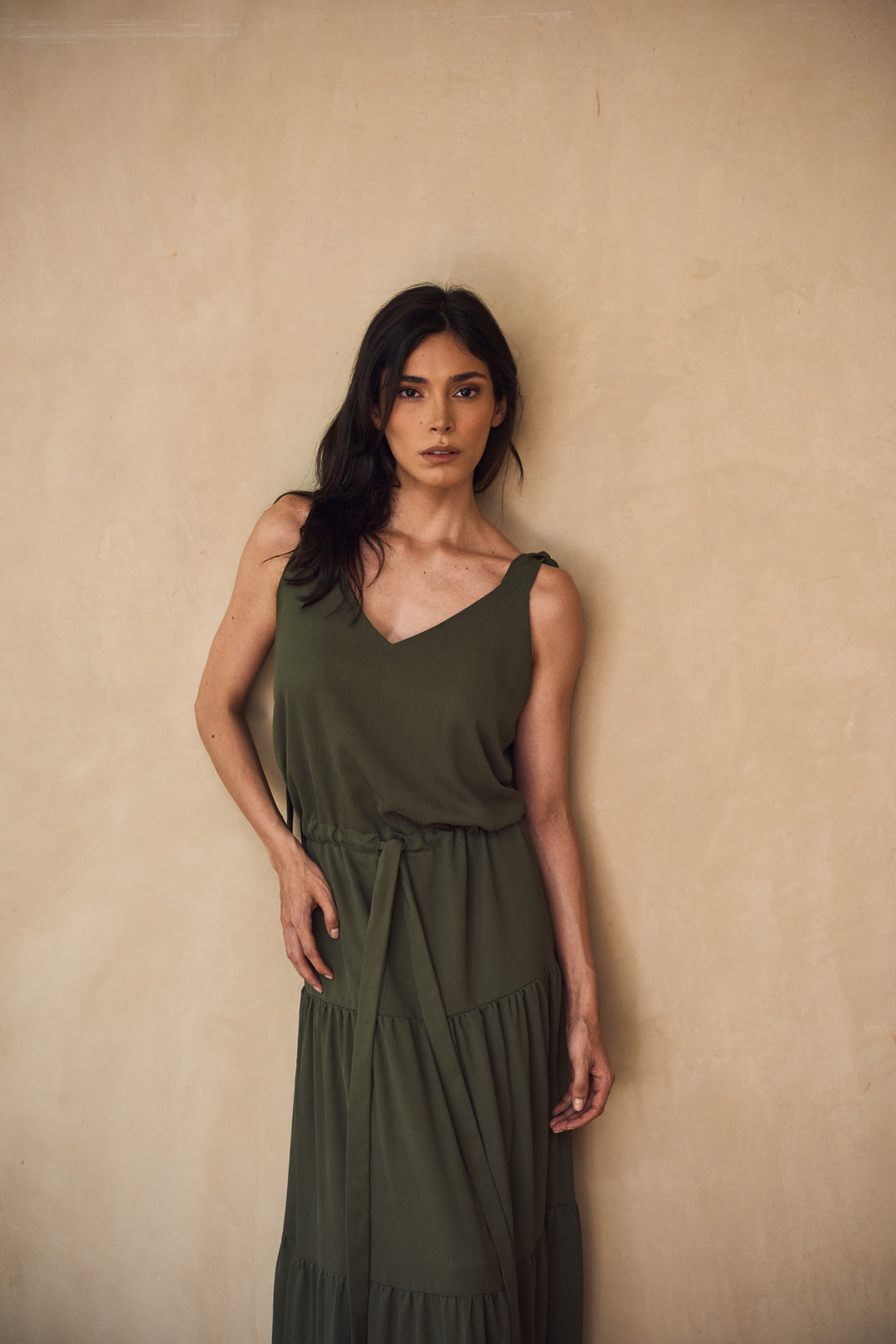 Santorini Olive Dress