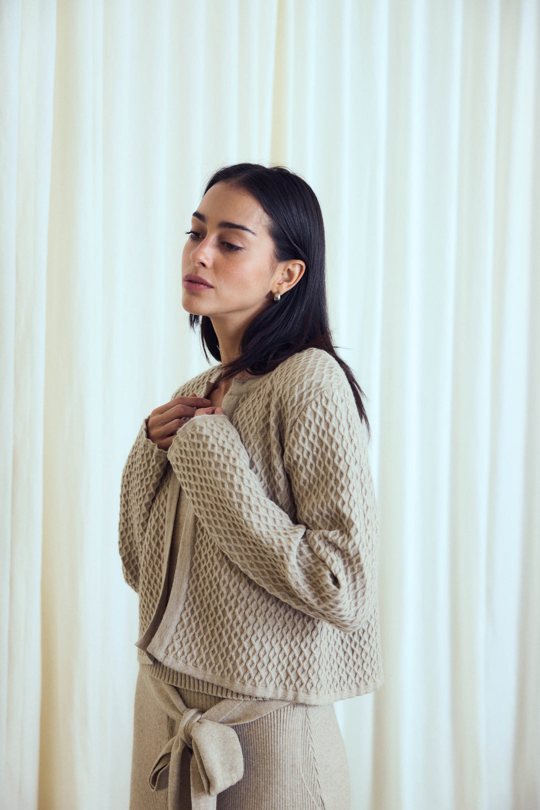 London Taupe Knitted Jacket