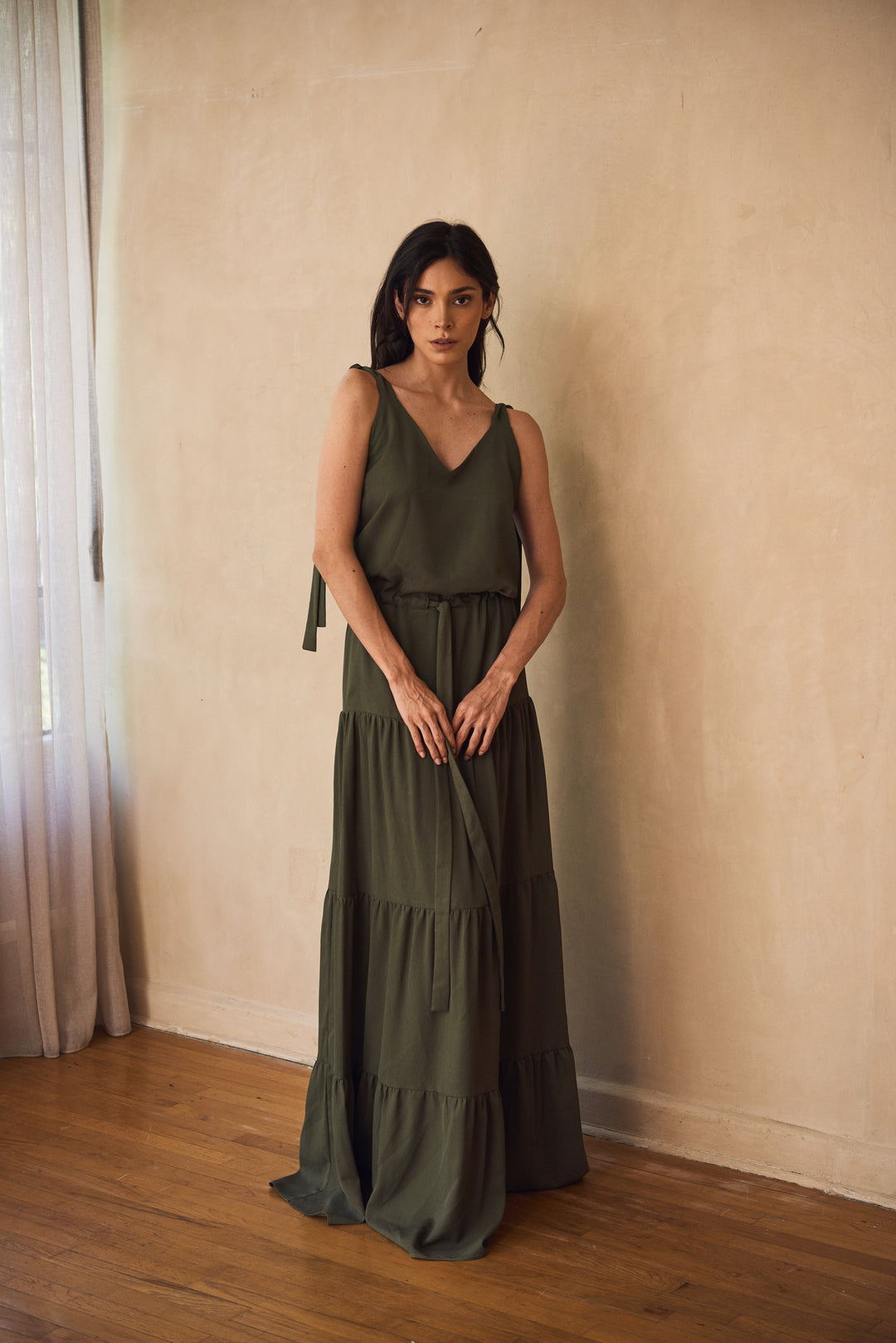 Santorini Olive Dress