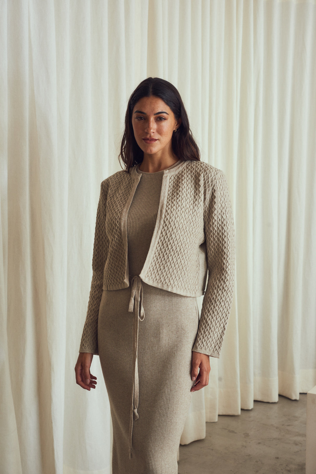 Berlin Taupe Knitted Jacket