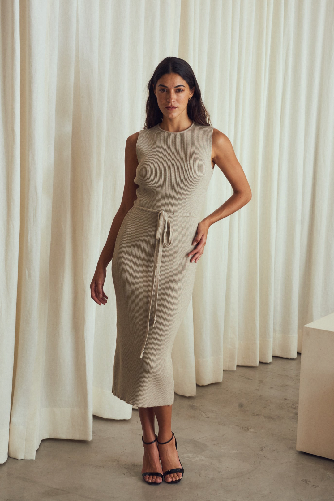 Prague Taupe Knitted Dress