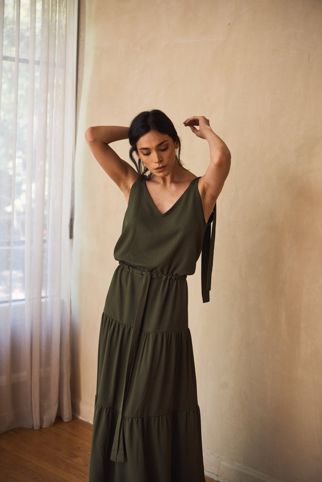 Santorini Olive Dress