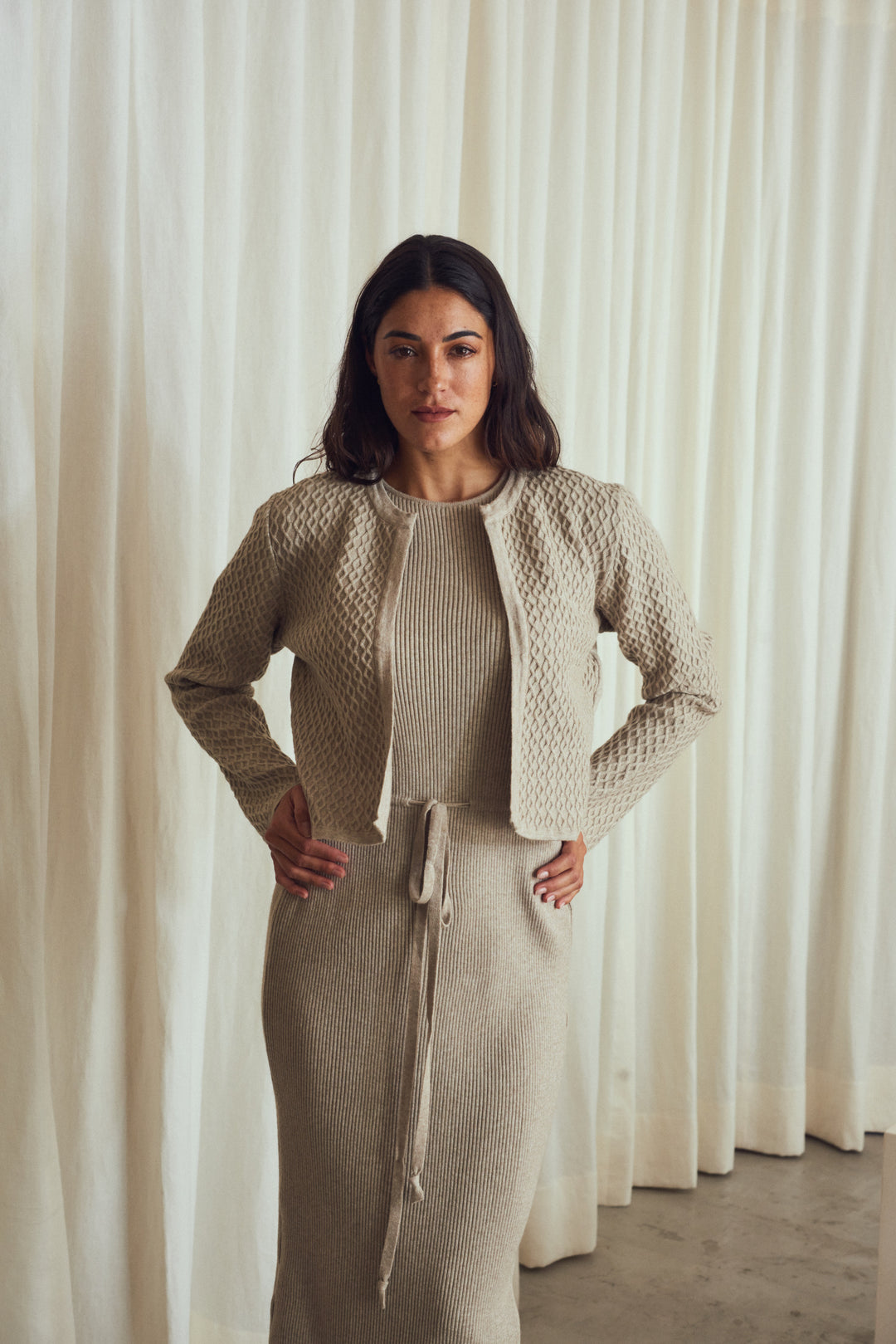 Berlin Taupe Knitted Jacket