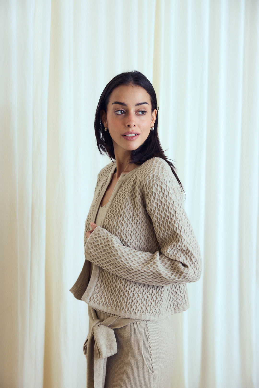 London Taupe Knitted Jacket